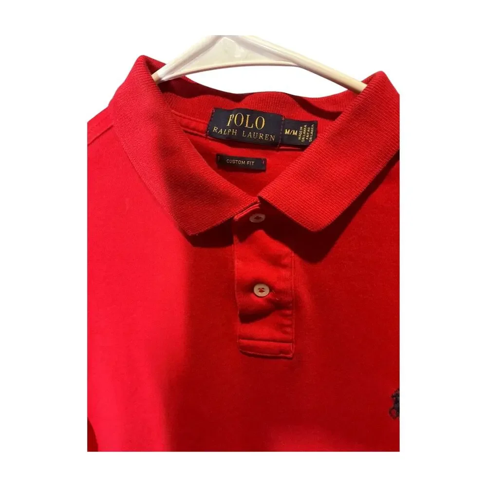 Polo Ralph Lauren Polo Short Sleeve Classic Fit Blue Pony Red Shirt Size M